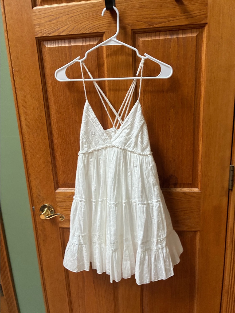 White Strappy Tiered Dress